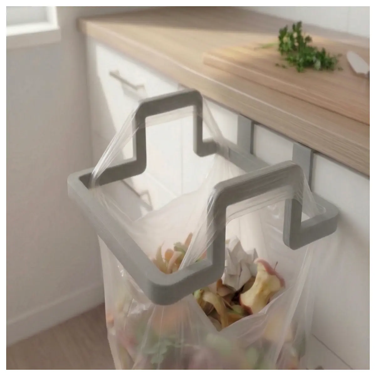 Drawer Trash Bag Holder Waste Bin Support Kitchen Organizer Storage Solution Space Saving