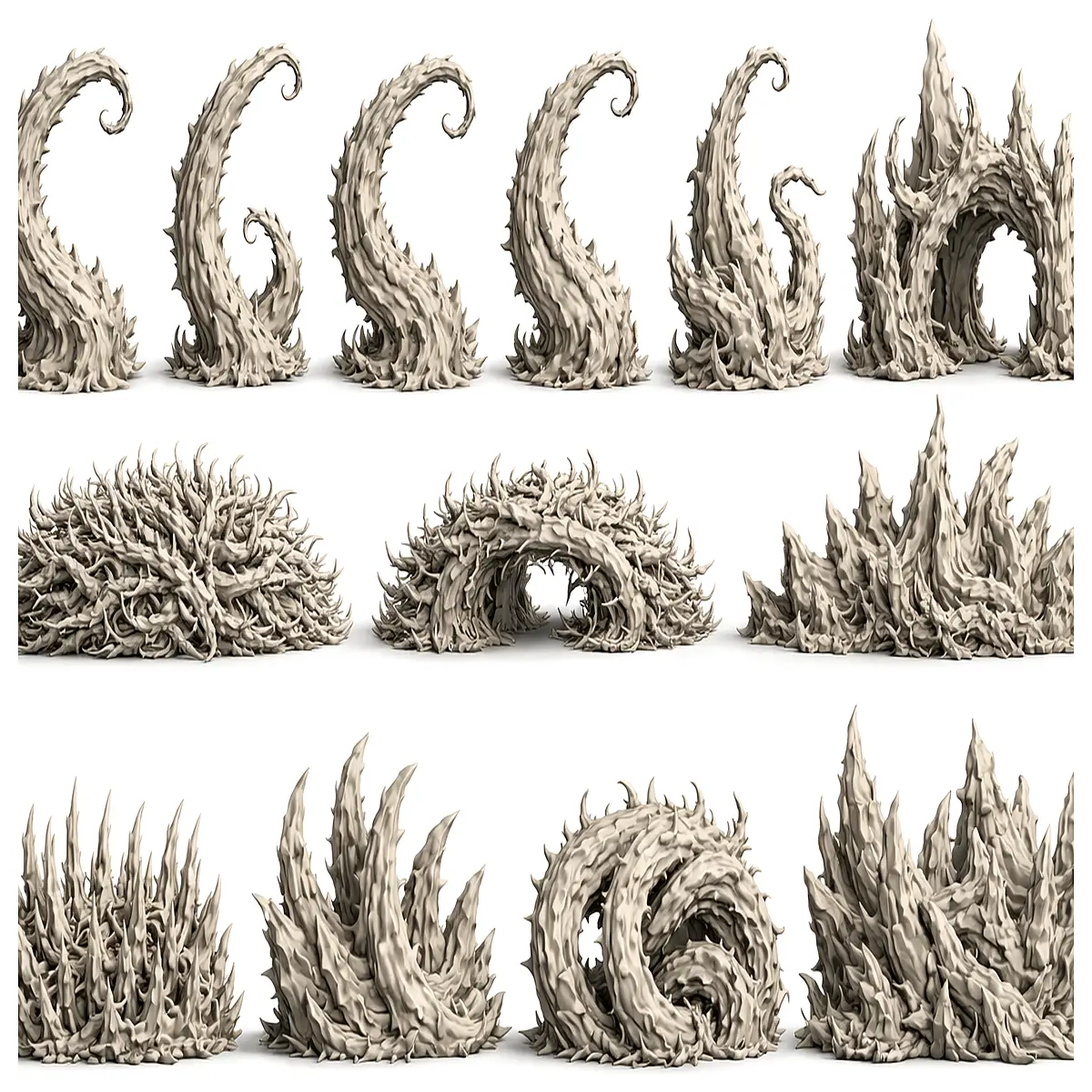 dnd dungeon terrain tiles thorny barrier obstacle set