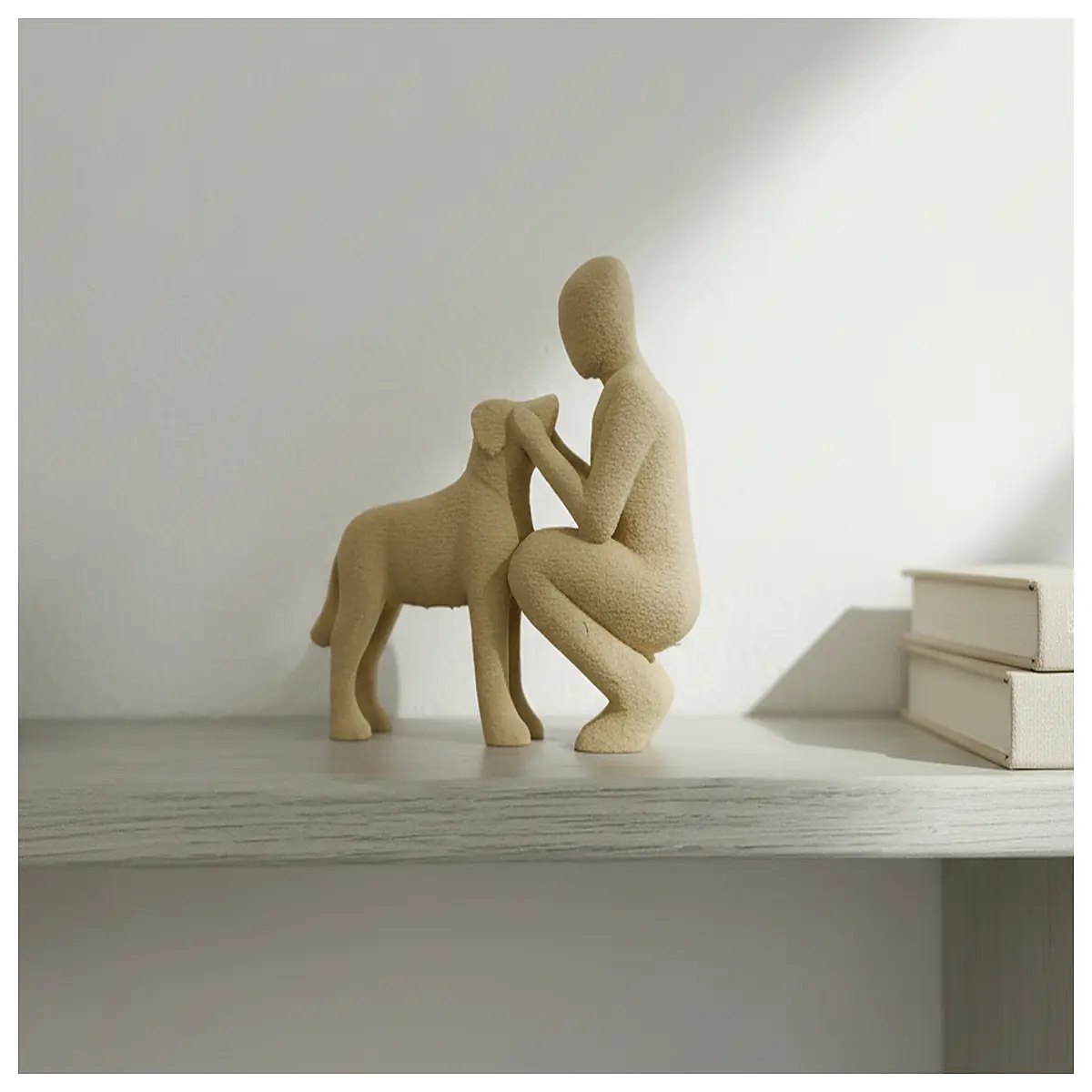 modern minimalist dog statue for home decor abstract pet lover gift sleek animal sculpture for shelf or desk