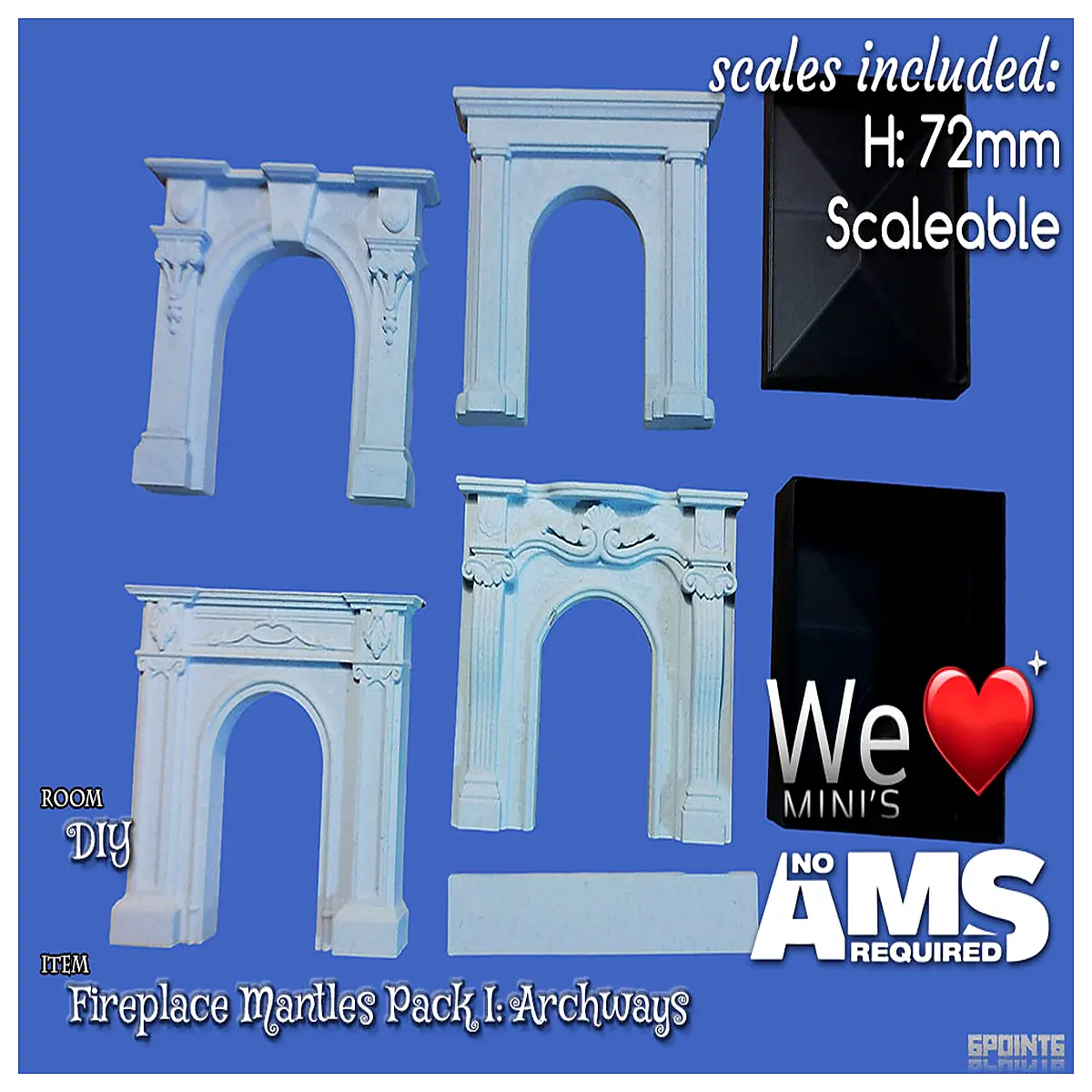 Dollhouse Mini DIY Arched Fireplace Set Toy Room Decor Accessories Scene