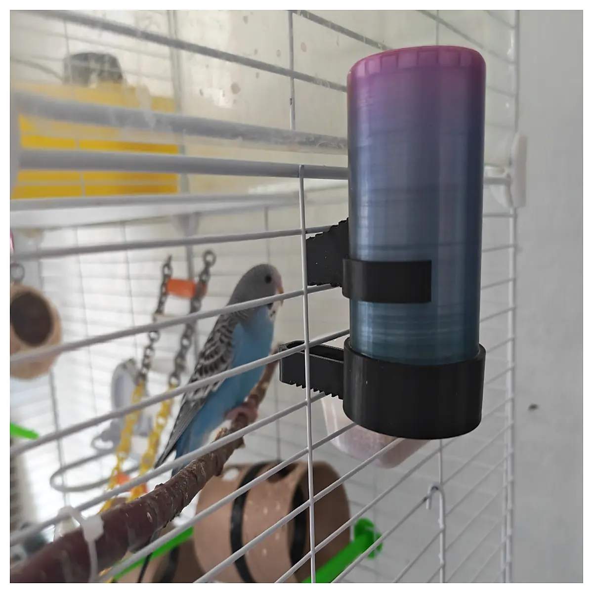 Horizontal Wire Cage Waterer Bird Cage Water Bowl Parrot Water Cup Automatic Drip Waterer Bird Drinking Accessories Cage Water Supplies