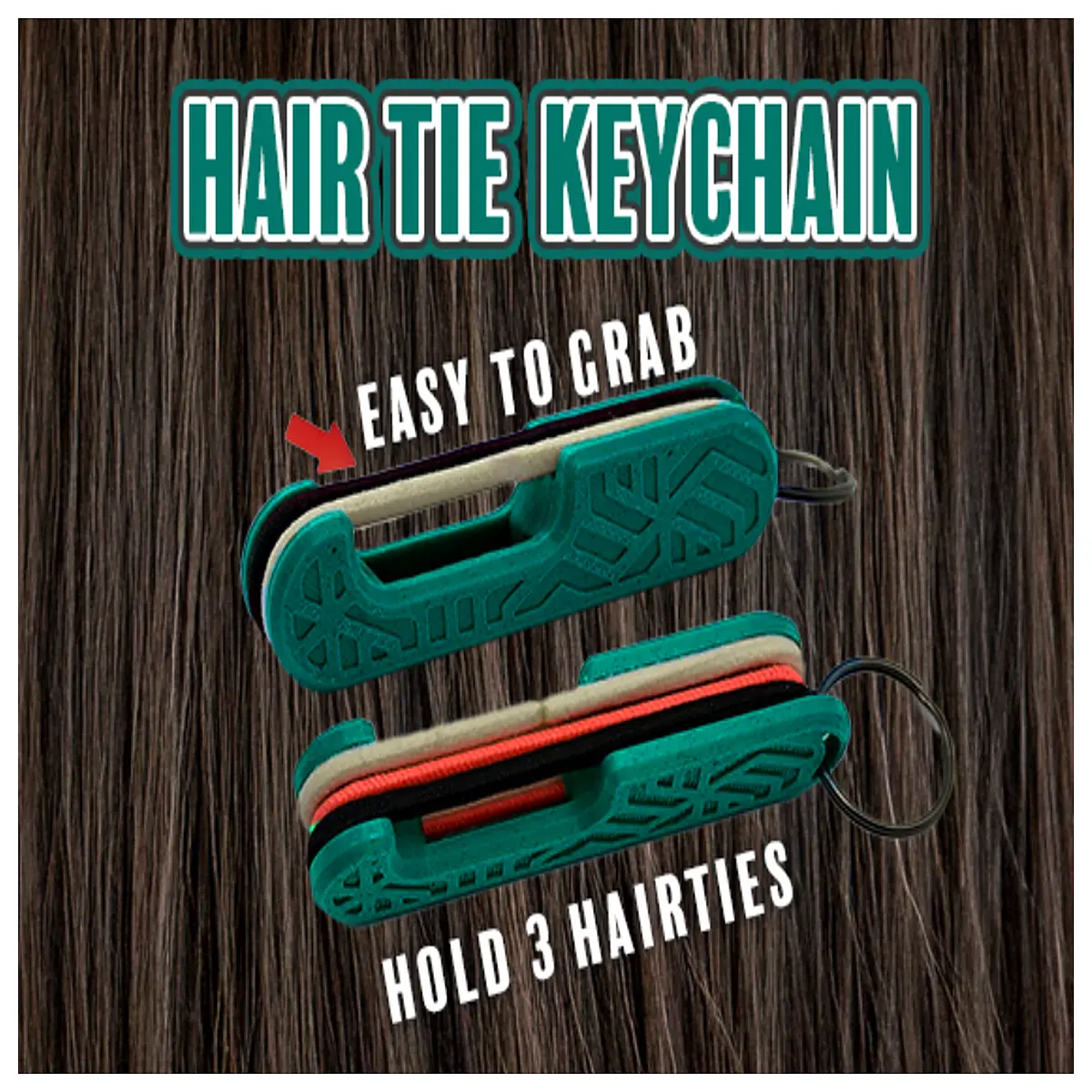cute hair tie keychain for bags ponytail holder with charm silicone rubber band keyring girls accessories gift