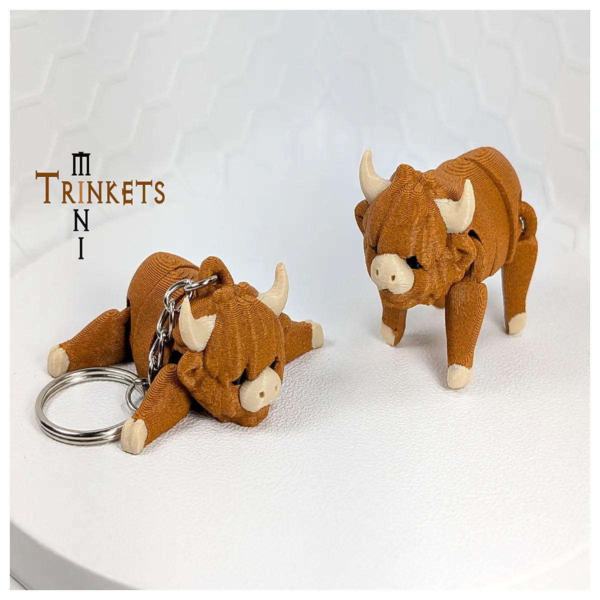 Mini Portable Highland Cow Keychain Cute Pet Accessory Novelty Gift Small Charm Decoration Travel Keepsake