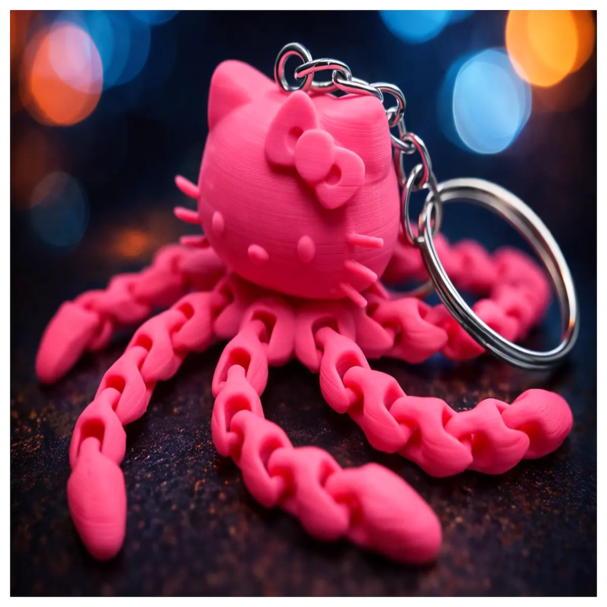 Flexible Octopus Cat Keychain Stress Relief Toy Cute Anxiety Relief Gift Pet Accessory Squish Toy
