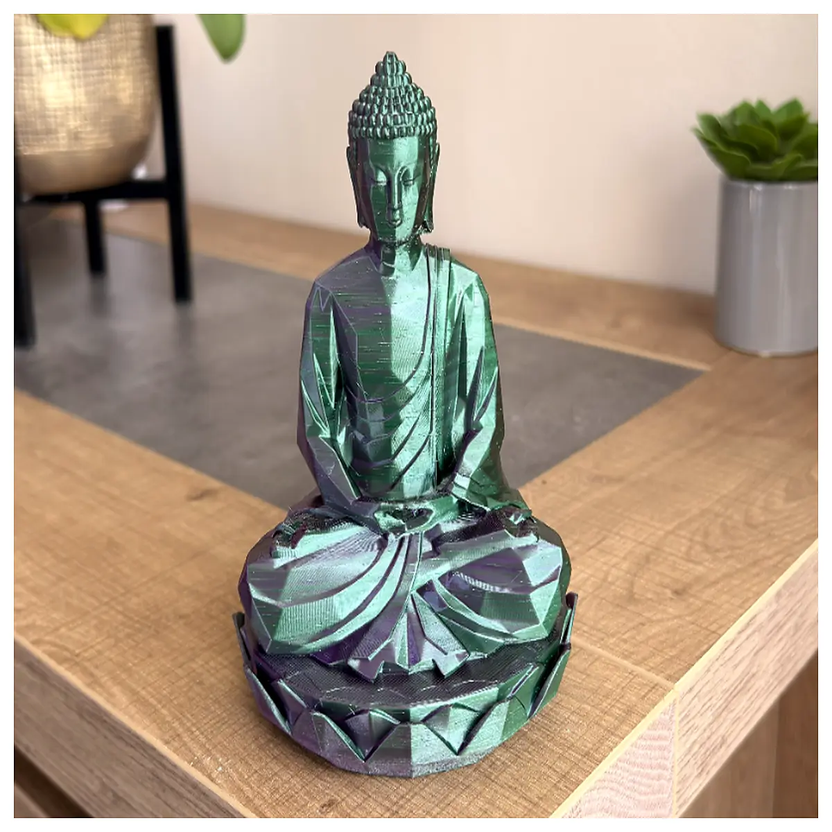 Buddha Sculpture Low Poly Zen Art Meditation Figure Shaka Statue Desk Ornament Spiritual Decor