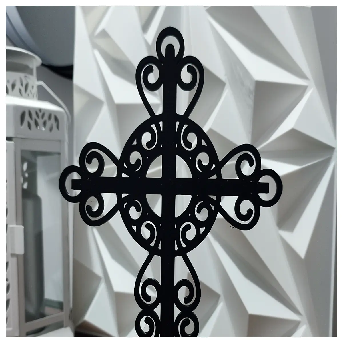 Cross Sculpture Memorial Statue Gift Art Decor Permanent Classic