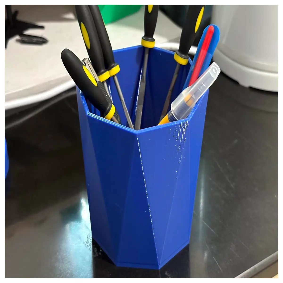 Minimalist Pencil Holder Desk Organizer Creative Square Pen Case Office Study Supplies Multi Function Storage Box Decorative Accessory