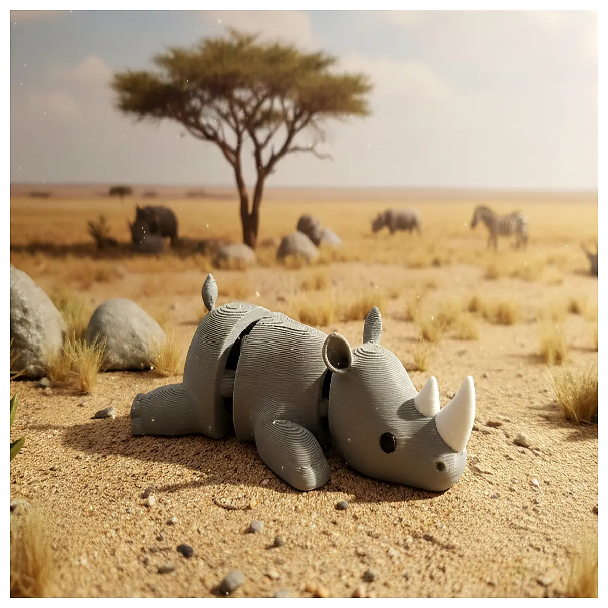 Mobile Rhino Toy Wobbling Stress Relief Rhino Anxiety Relief Fun Puzzle Toy Desktop Decoration Office Relaxation