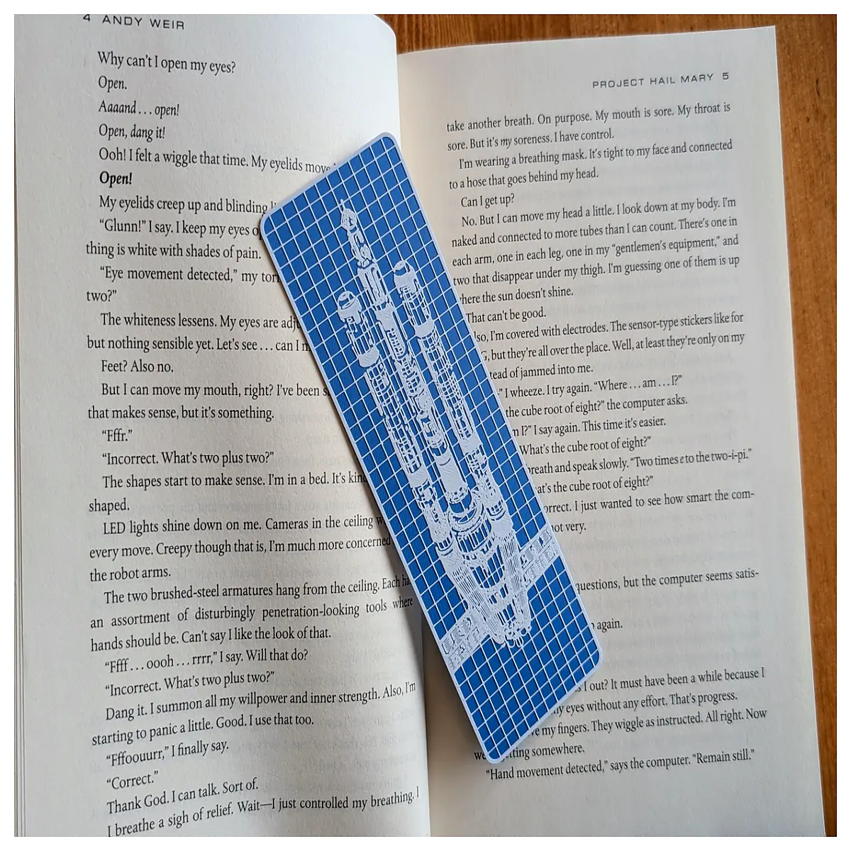 Project Hail Mary Spaceship Blue Bookmark Sci Fi Novel Collectible Space Exploration Memorabilia Rare Bookmark Readers