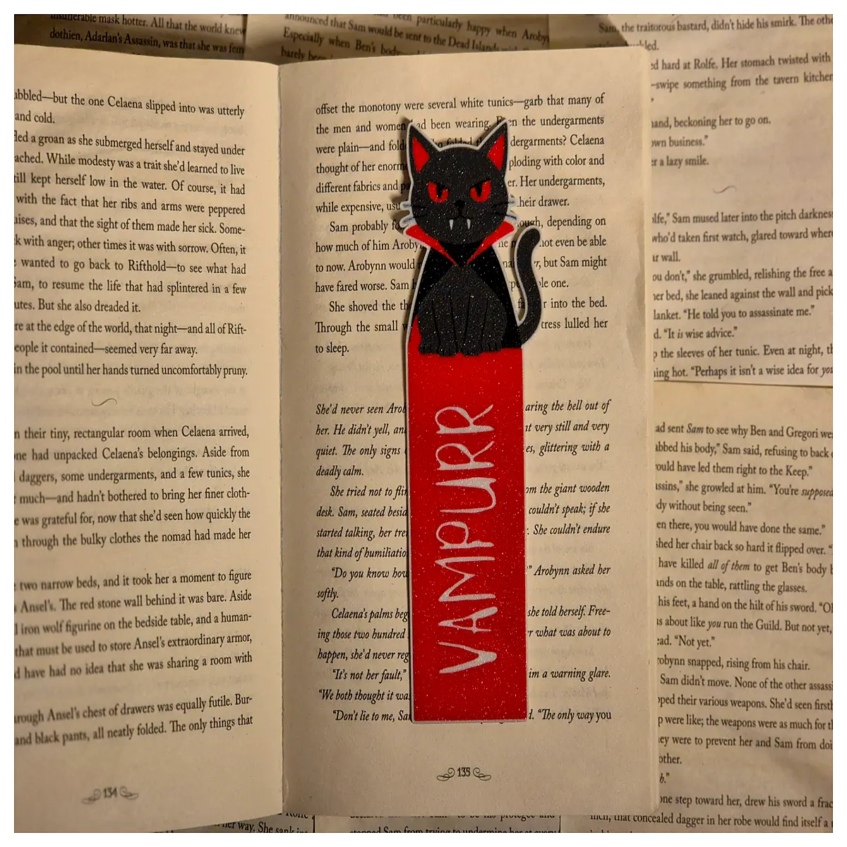 Vampire Cat Bookmark Cat Bookmark Anime Bookmark Horror Bookmark Creative Bookmark Gag Gift Bookmark Student Bookmark Gift Bookmark Collectible