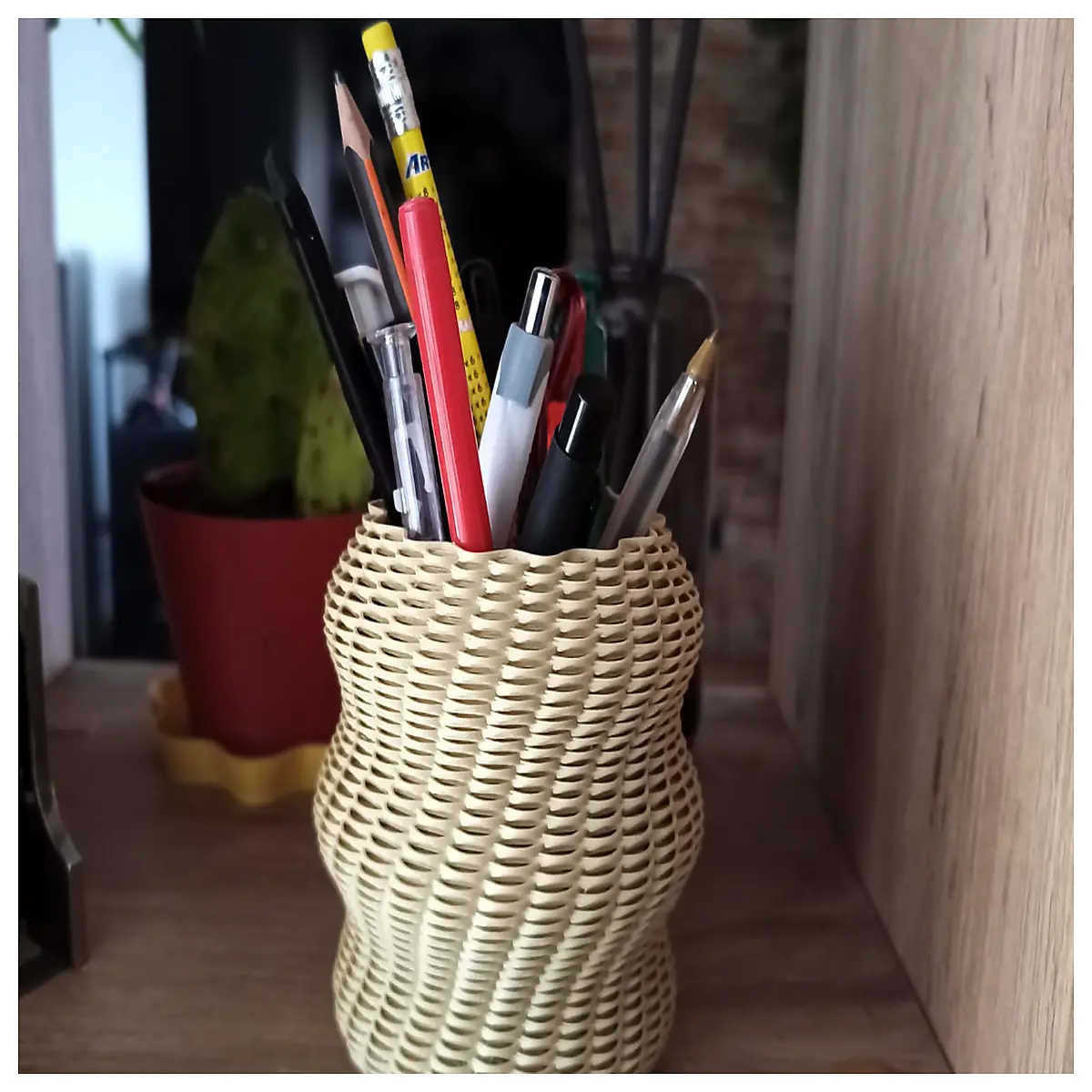 woven basket pen holder desk organizer storage for office supplies
