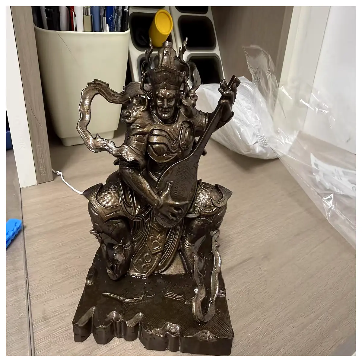 vaisravana buddhist deity statue resin garden spirit wealth protector home decor feng shui