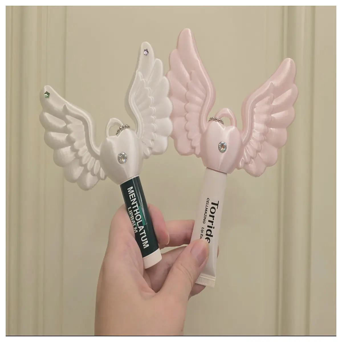 Angel Transformation Wand Lip Balm Charm Anime Accessory Girl Gift Cute Lip Gloss Holder Decoration