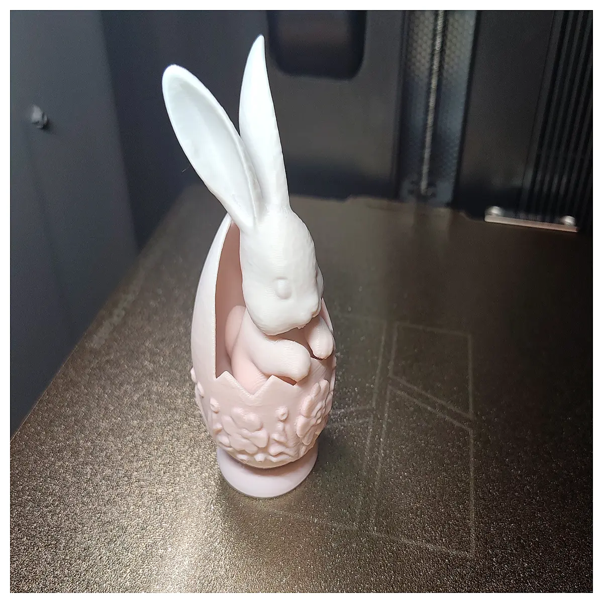 easter bunny hatching from egg plastic toy for kids spring decoration