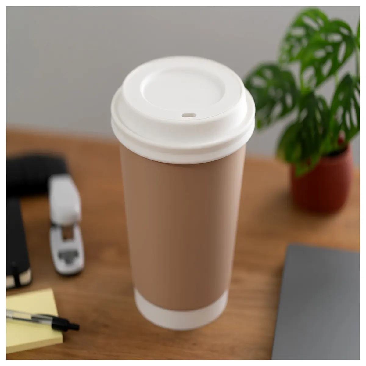 Desktop Coffee Cup Organizer Trash Can Holder Desk Storage Office Organizer Cup Rack Multi Function Storage