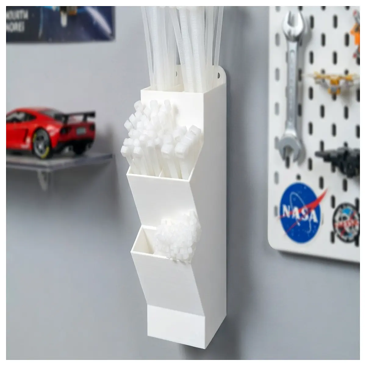 duty cable ties holder rack mount for wall or pegboard wire management organizer
