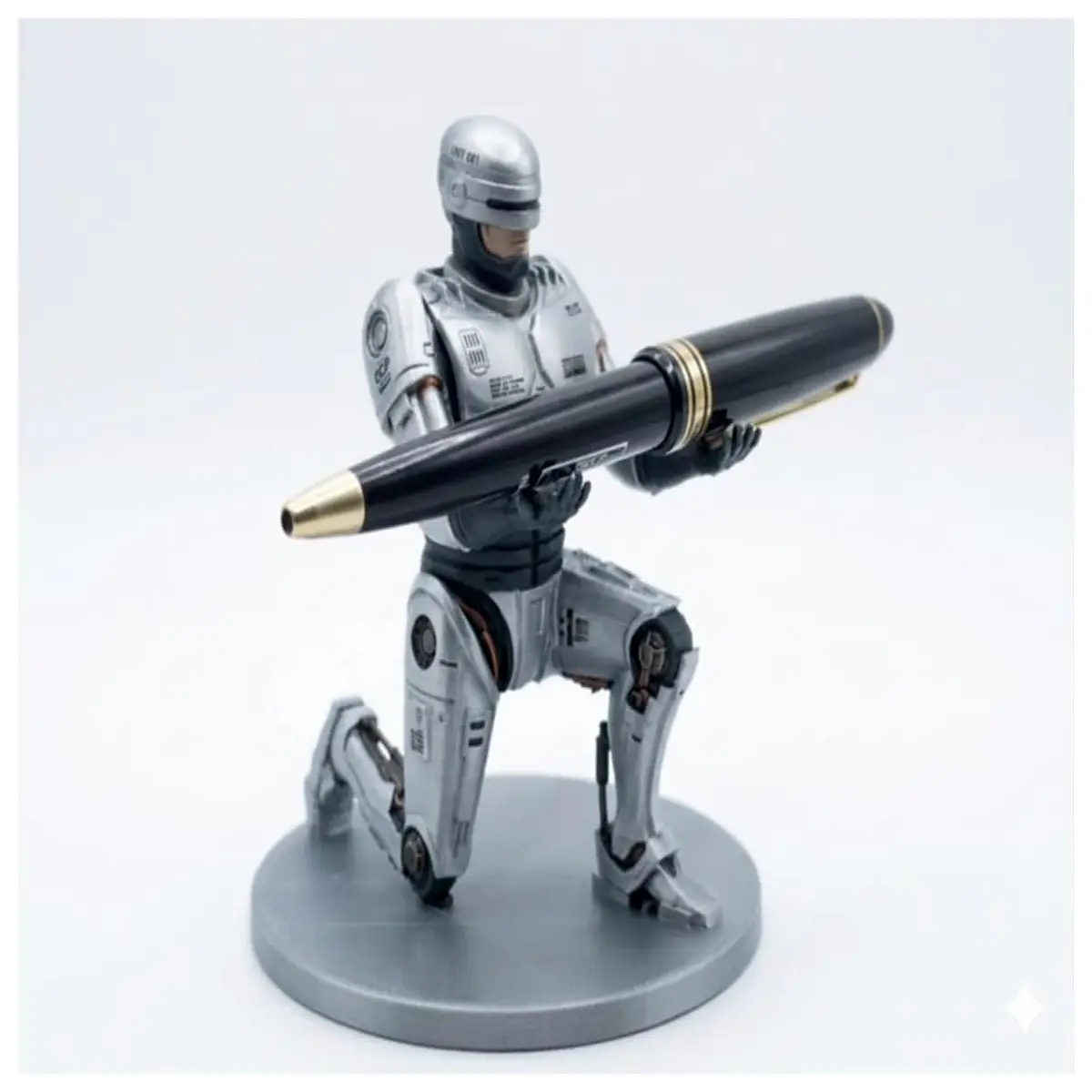 robocop desk organizer pen holder office decor sci fi action figure storage box for stationery