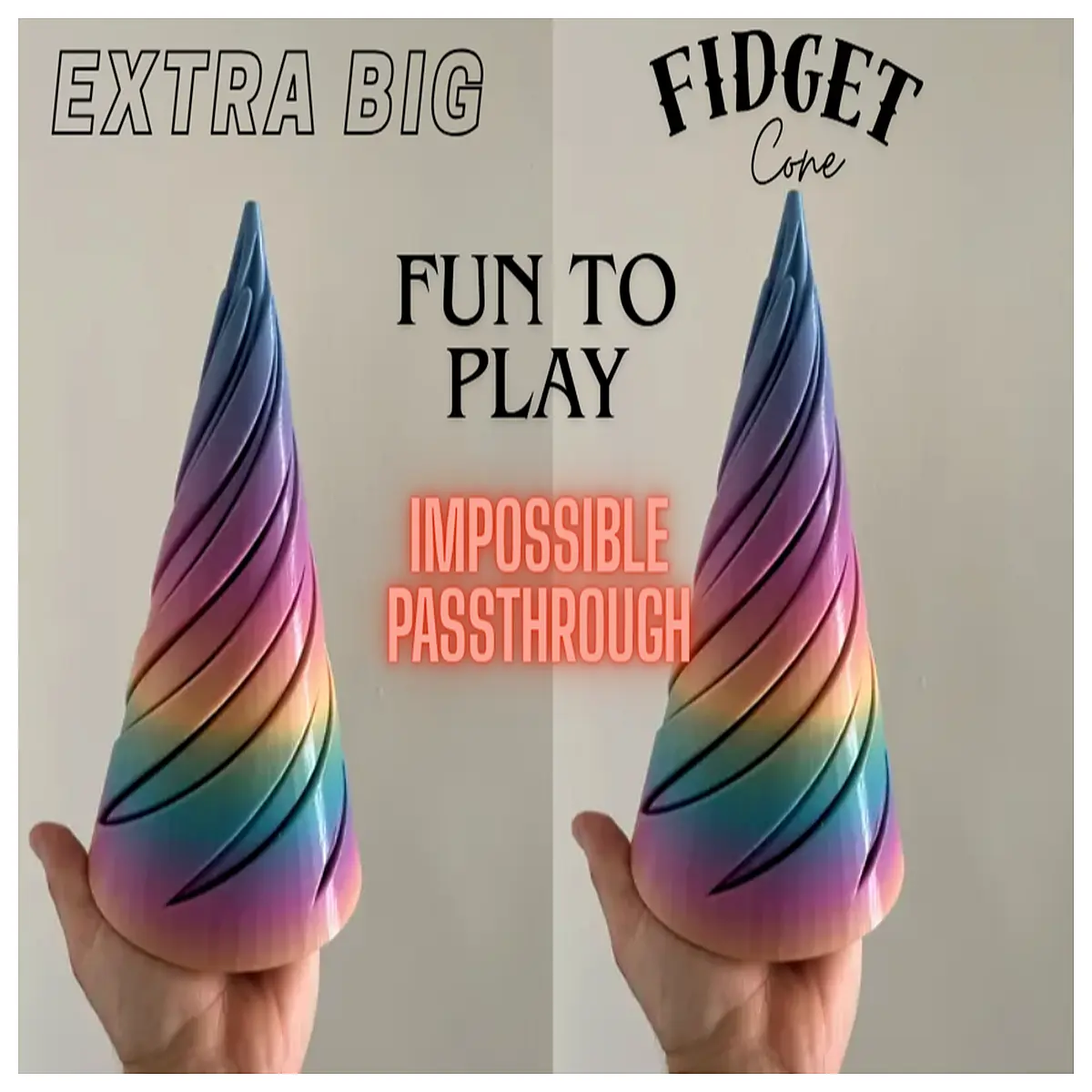 stress relief cone impossible to penetrate fidget toy anti anxiety sensory popper for adults and kids