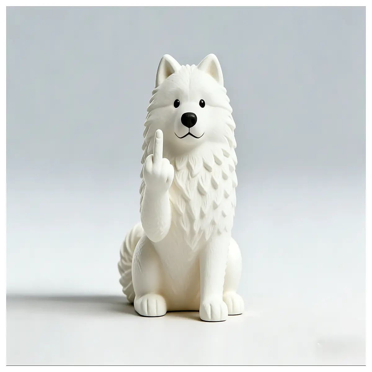 funny siberian husky middle finger printed desk toy funny office decor quirky friends