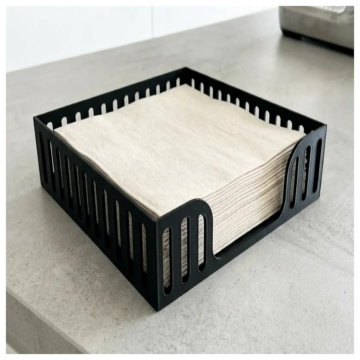 Modern Laser Cut Napkin Holder Contemporary Living Room Dining Decor Creative Tabletop Organizer Multi Functional Display Stand