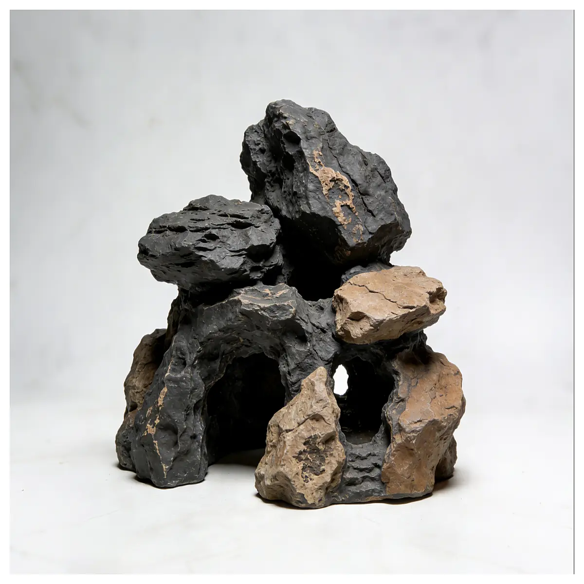 realistic rock cave hideout for aquarium miniature mountain landscape decor nature background scenery for fish tank habitat