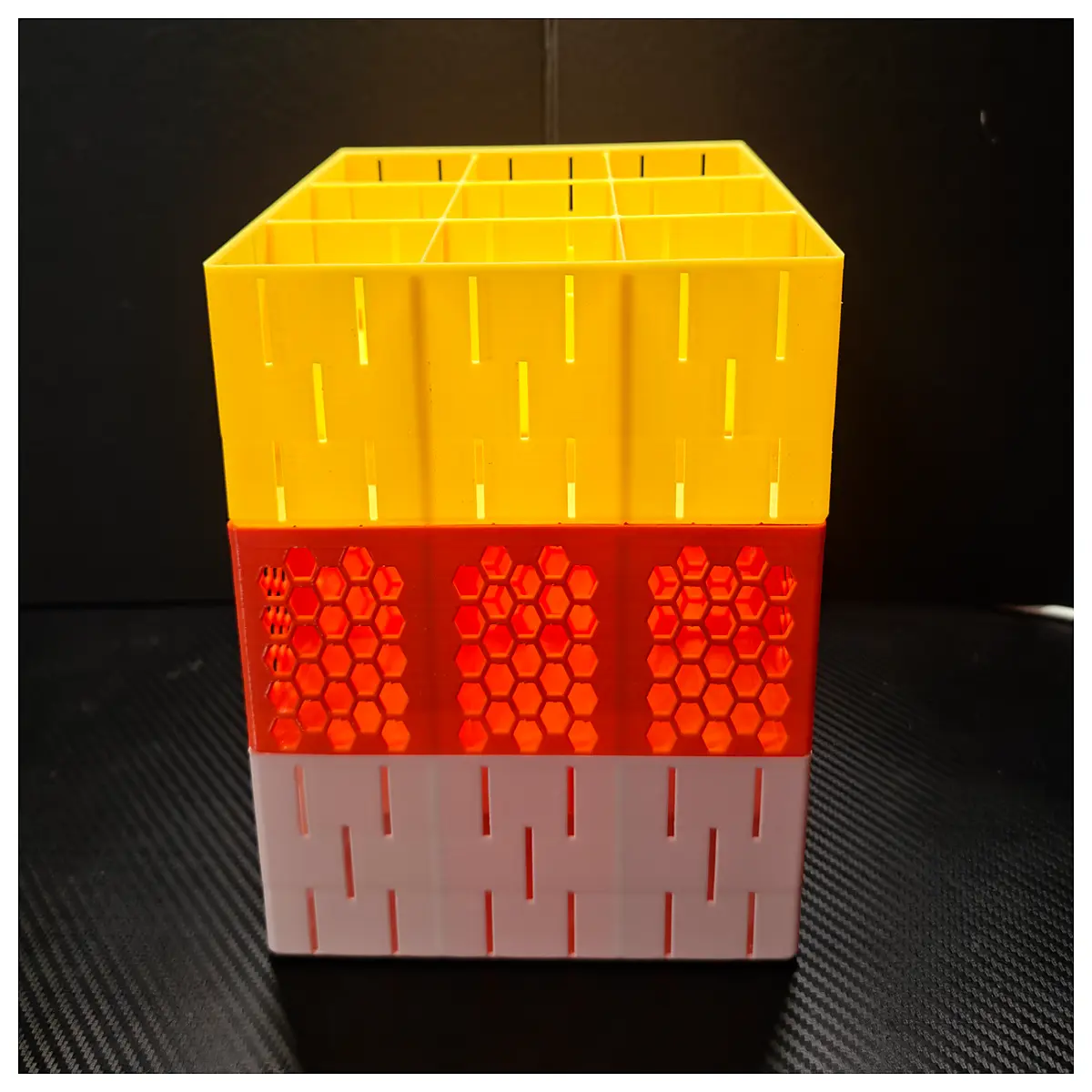 compartmentalized storage organizer bin with flat bottom design anti warp plastic container for desk pantry closet tidy