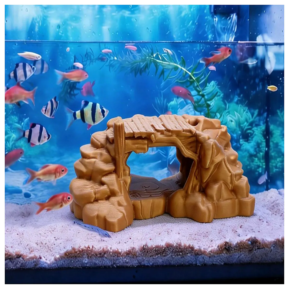 aquarium rock arch cave hideout for fish decoration landscape ornament