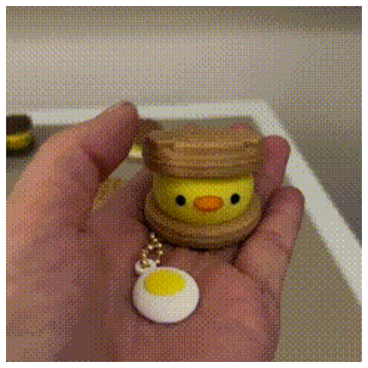 cute chick waffle keychain kawaii button charm bag pendant cute animal toy gift