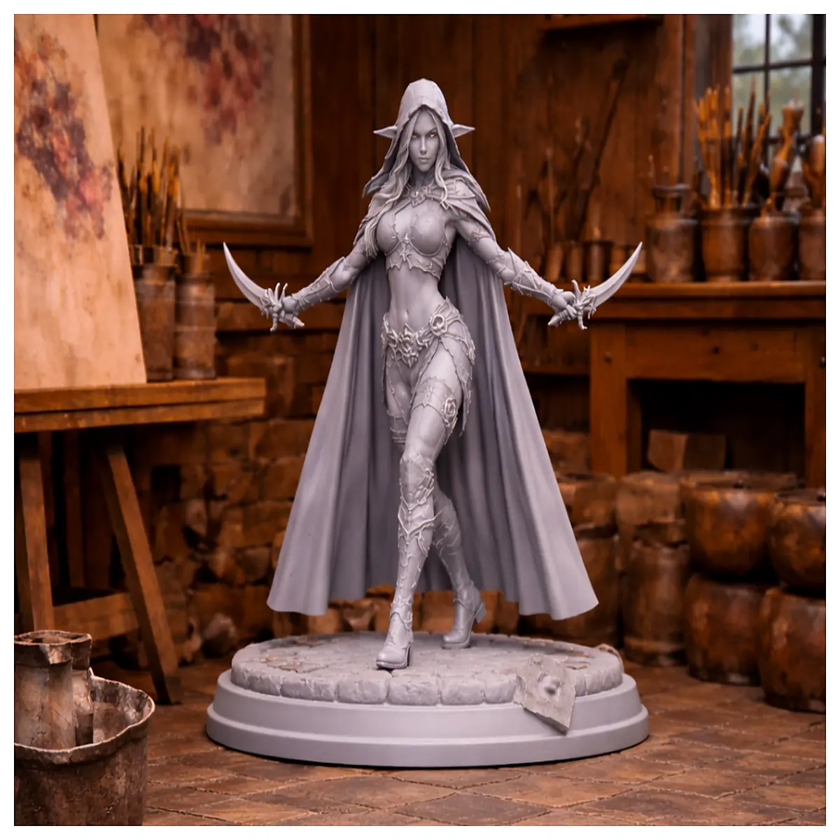sylres shadow blade assassin figure collectible toy fantasy rpg character statue