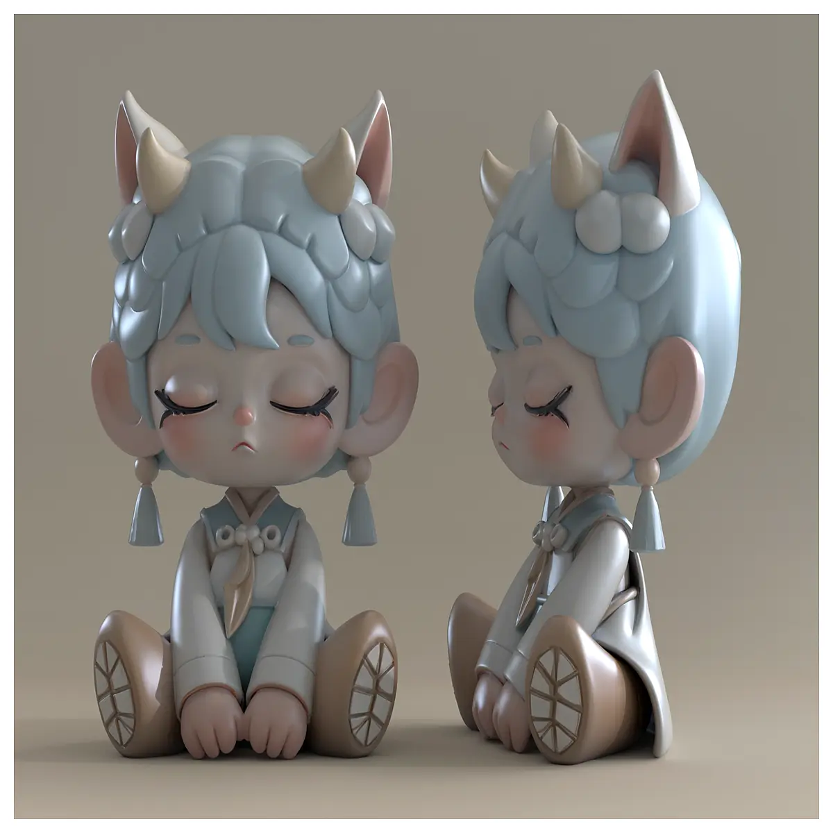 cute chinese dragon baby girl figurine trendy streetwear style toy collectible anime doll for kids and teens gift idea