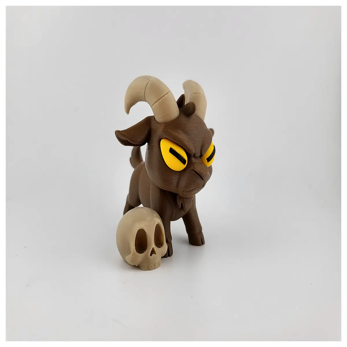 cute devil goat statue printed figurine desk decor fantasy animal art