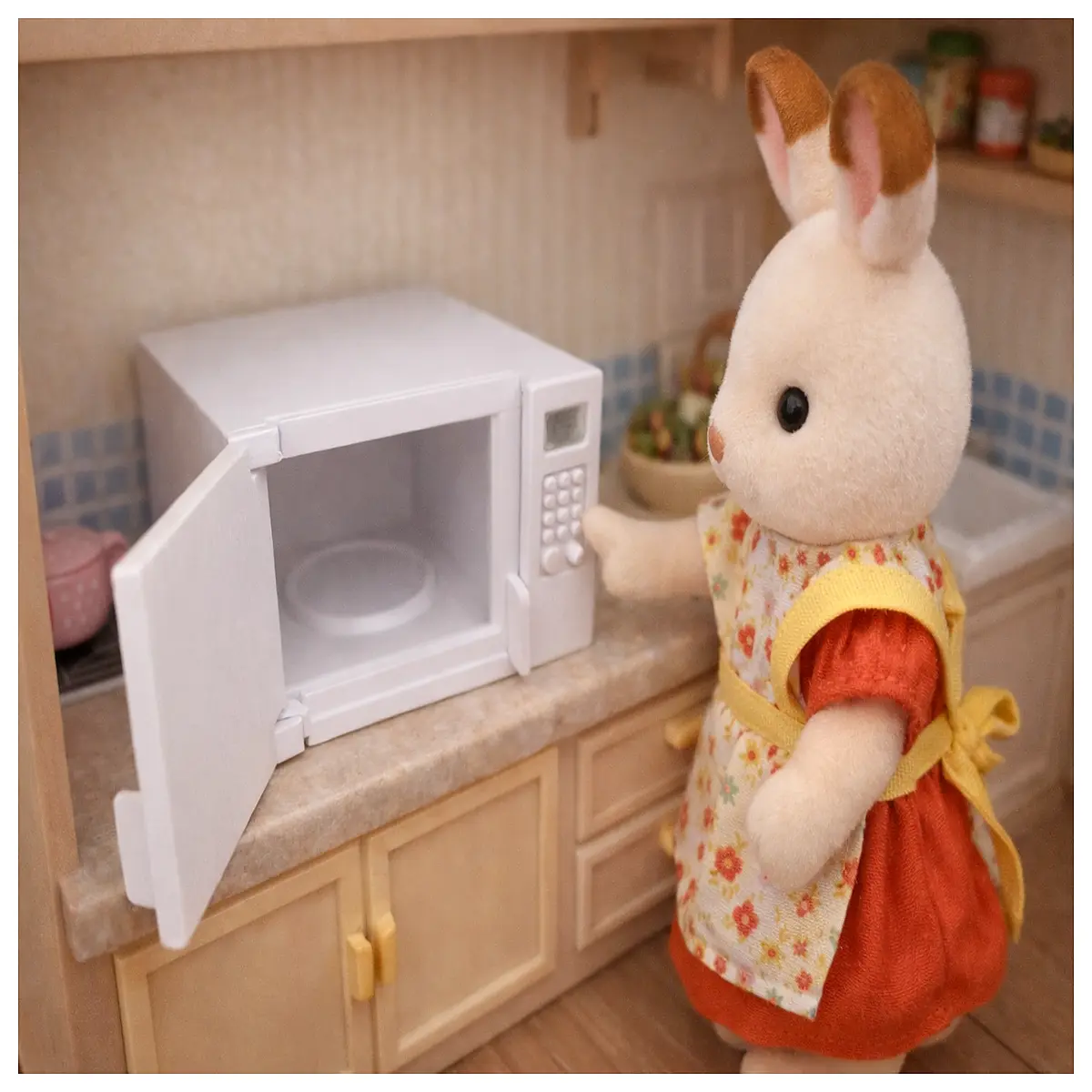 miniature dollhouse accessories microwave oven toy kitchen set for girls