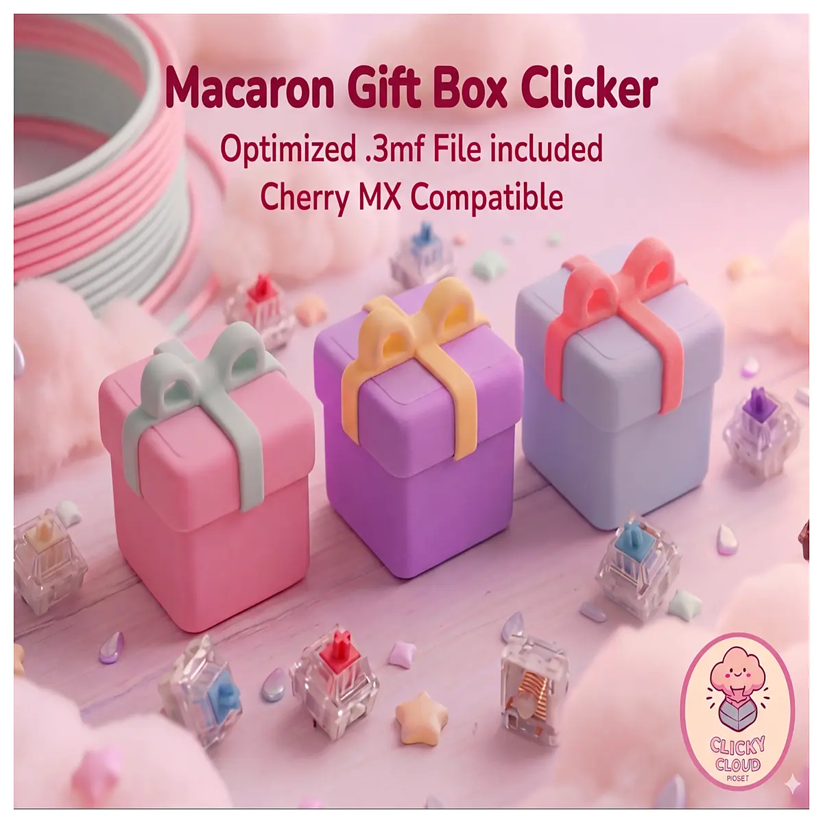macaron gift box with clicker mechanism dessert packaging for bakery treats snap close cookie tin