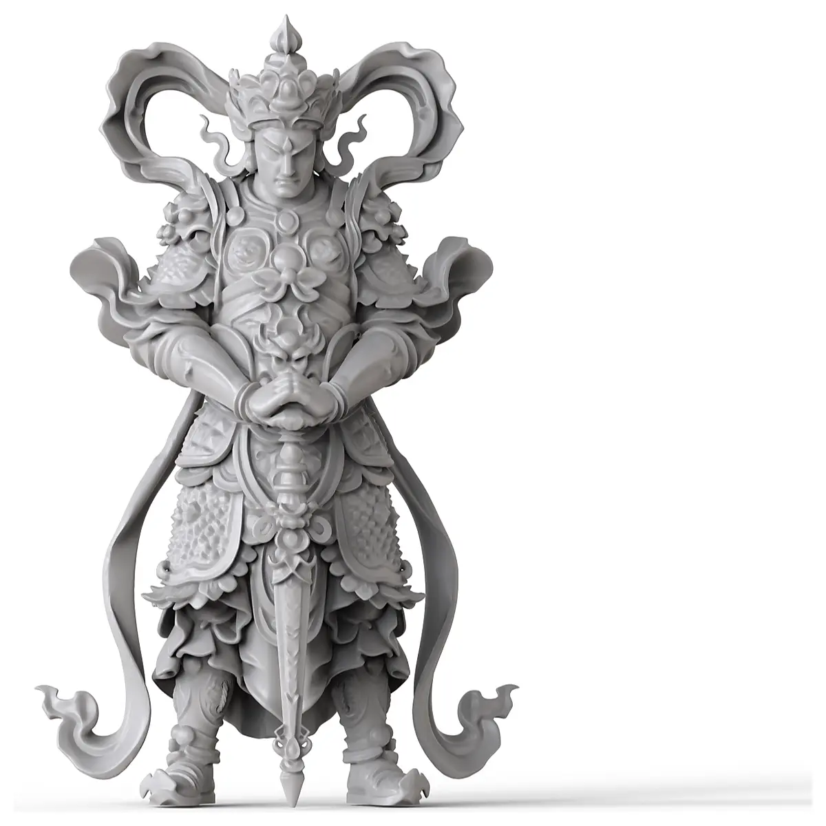 four heavenly kings statue vaisravana wealth buddhist altar decor resin gold finish home shrine