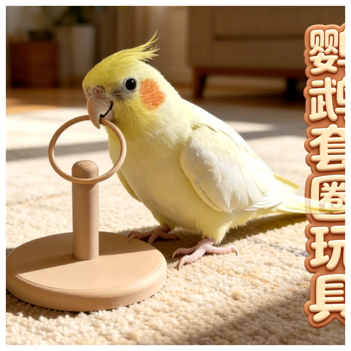 bird game for parrots interactive toy training puzzle feeder hanging chewable rings for small medium large parakeets cockatiels
