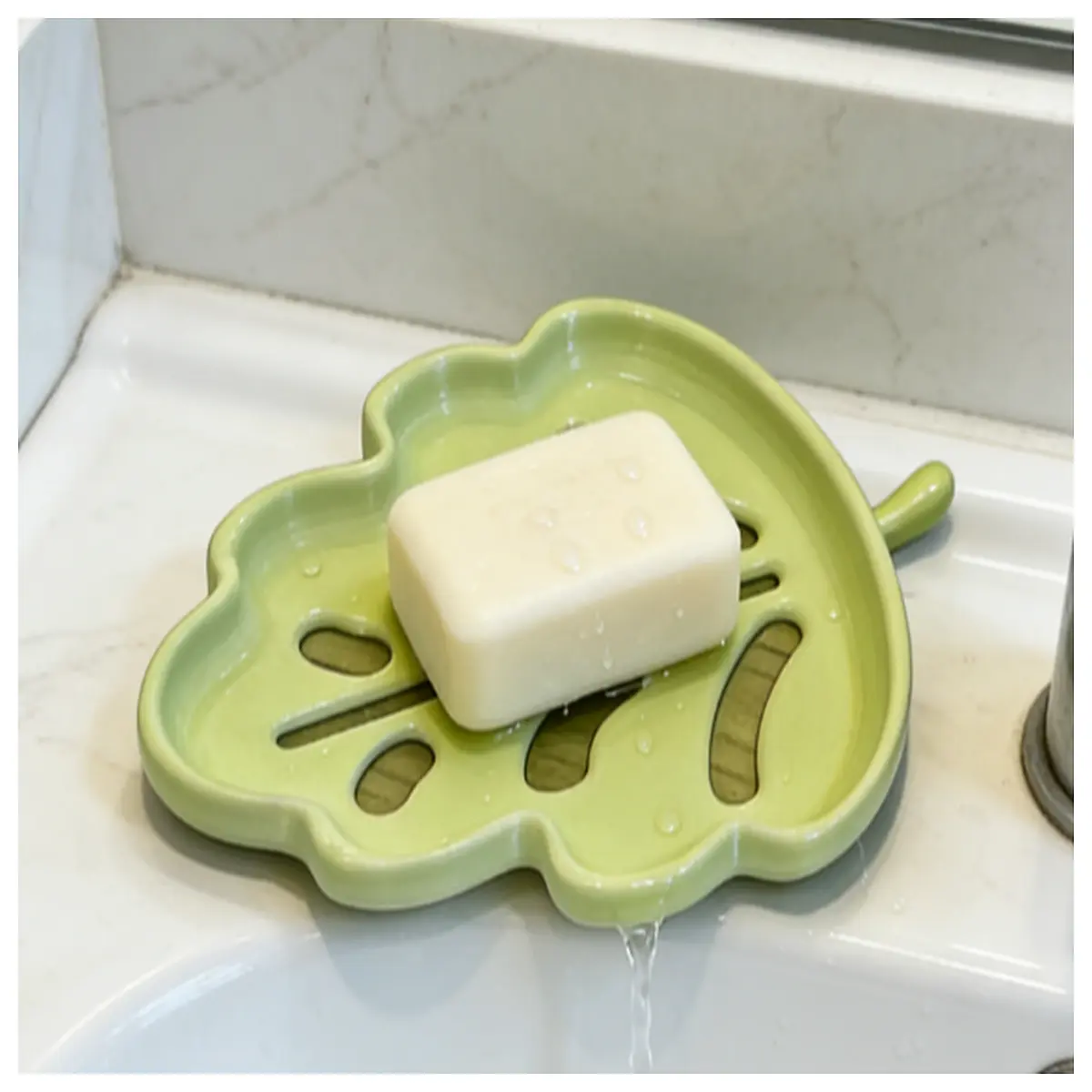 drainage soap dish holder bathroom counter organizer non slip silicone tray for bar soap
