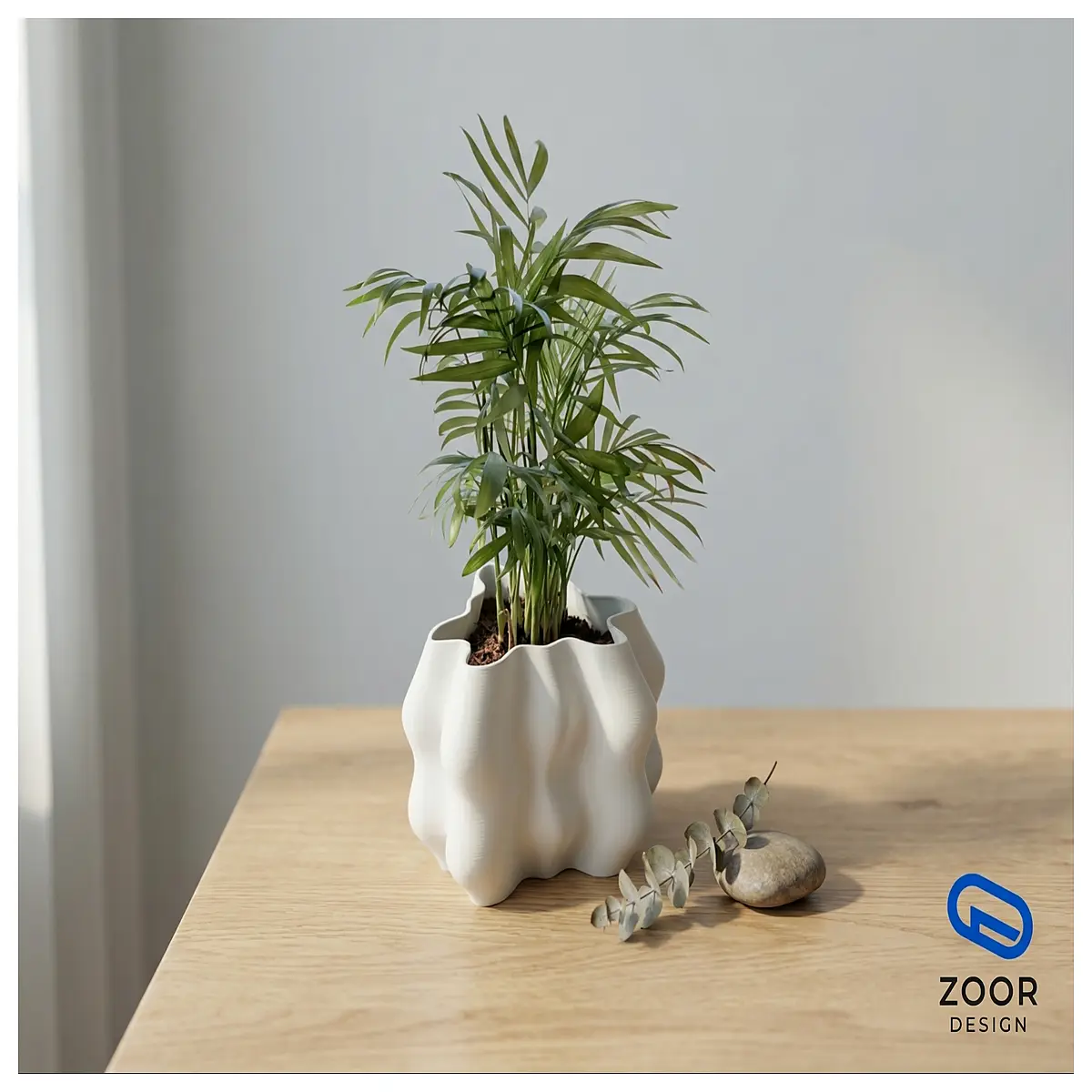 modern wavy vase for home decor curvy glass flower jar trendy table centerpiece abstract ceramic planter minimalist living room accent