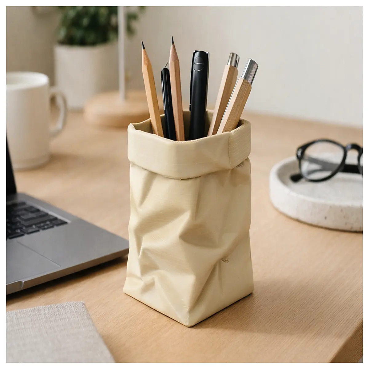kraft paper pencil cup organizer desk accessories storage for office supplies