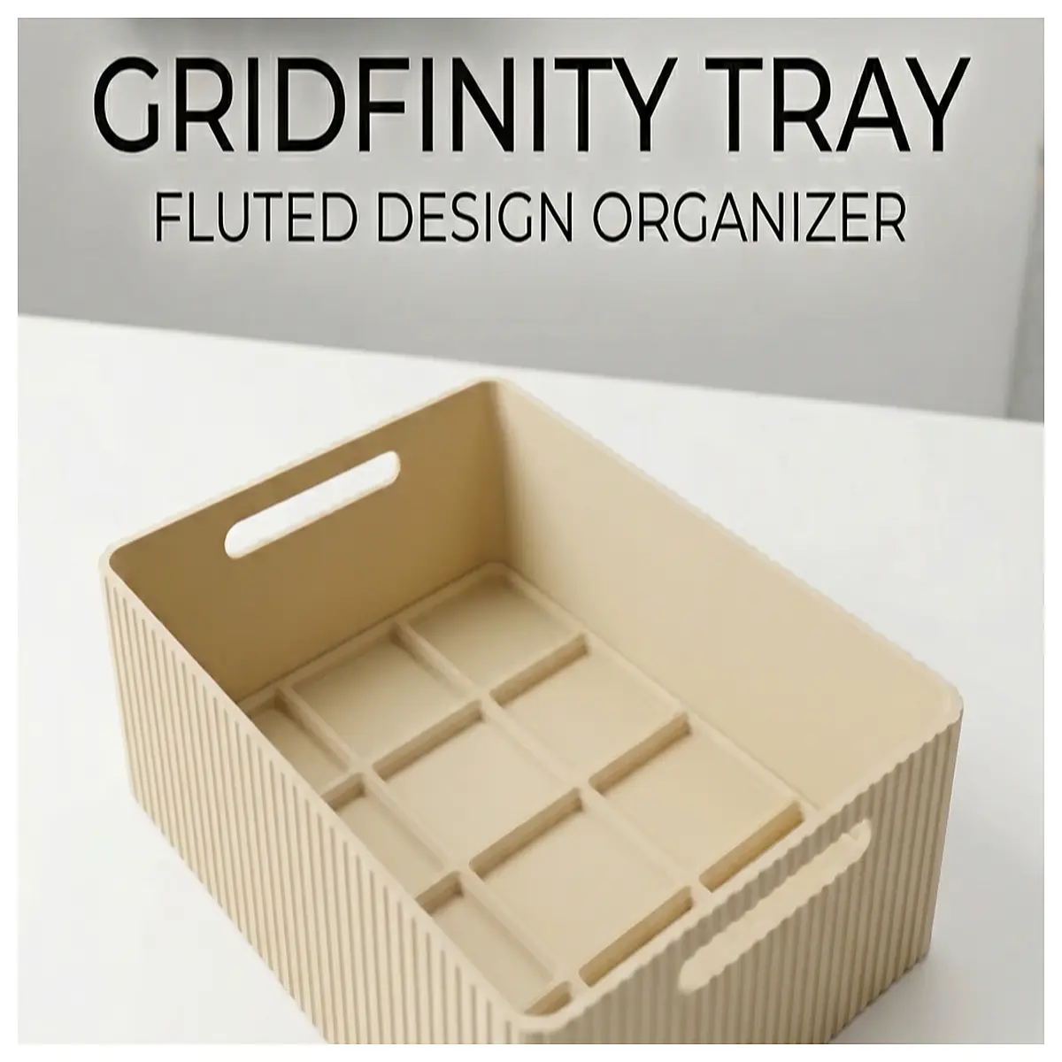 modern gridfinity organizer tray with handle 3x4 modular storage bin for desktop parts sorting