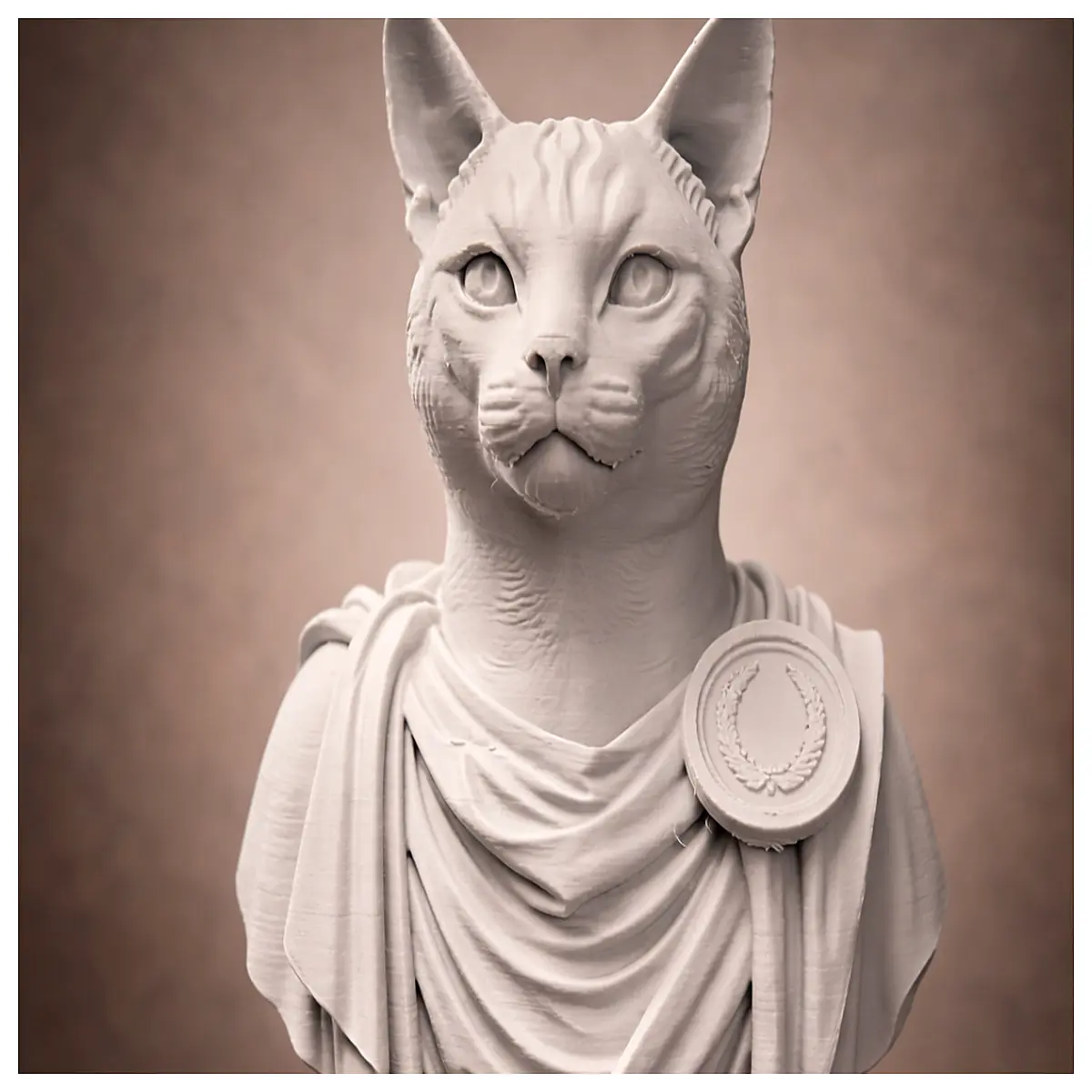 roman emperor statue cat feline art decor majestic cat sculpture for home golden cat king figurine