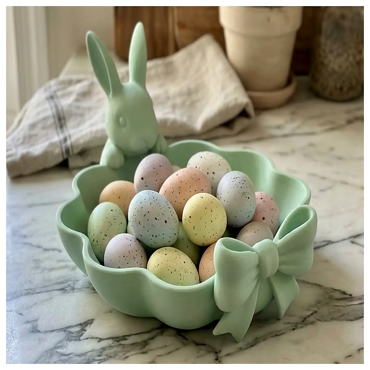 cute bunny ears flower easter bowl centerpiece spring table decor for brunch party