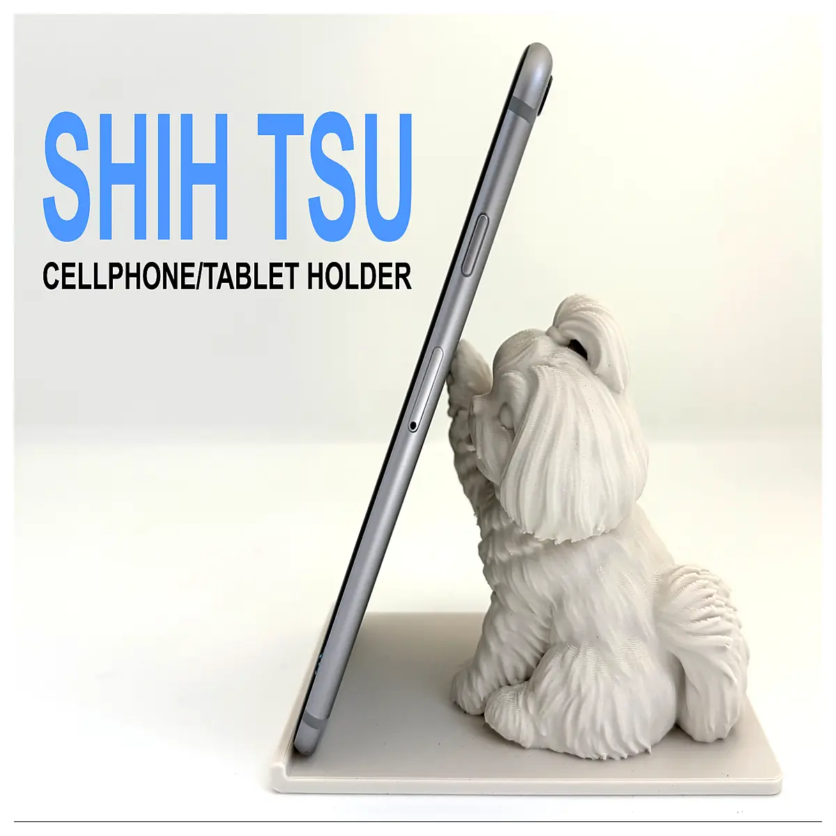 cute shih tzu dog phone holder for tablet desk accessories adjustable viewing angle non slip base