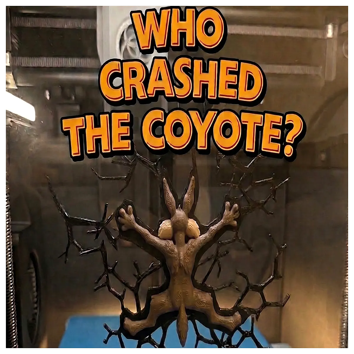 wile e coyote wall mural cartoon impact scene anvil kids room decor boys bedroom adventure theme