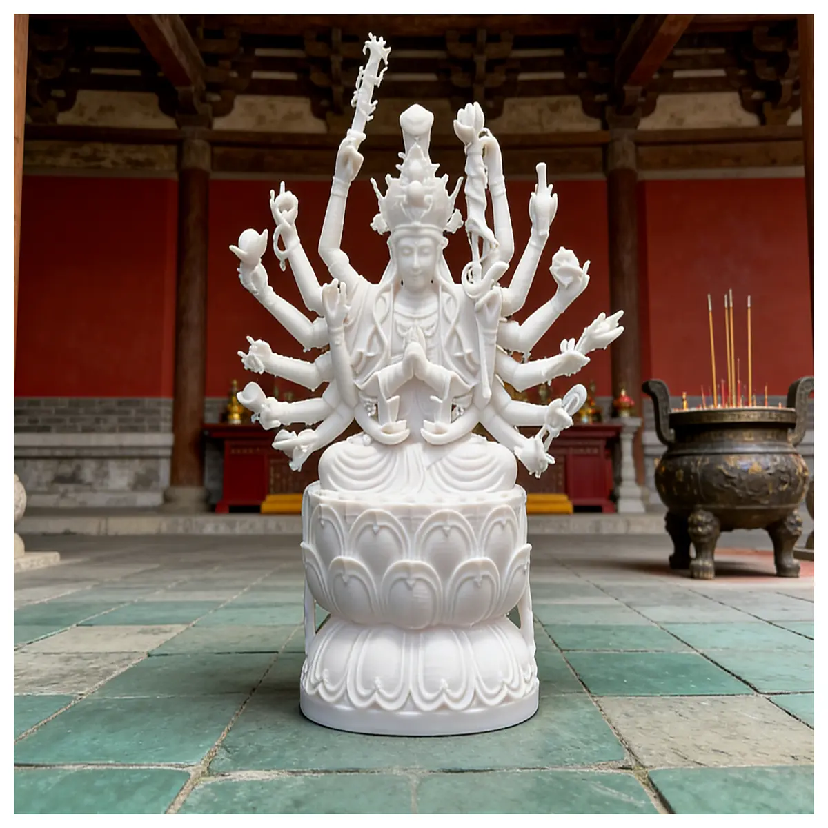 18 armed tara buddha statue resin home altar decor religious spiritual blessing gift