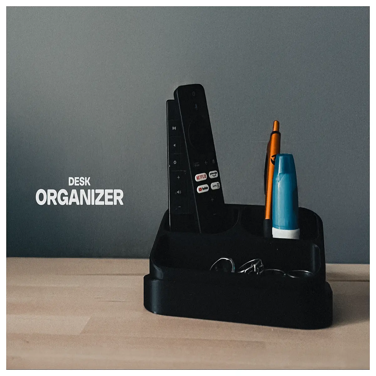 desk organizer with compartments for office supplies pen holder paper tray desktop storage box cable management system minimalist workspace accessorie