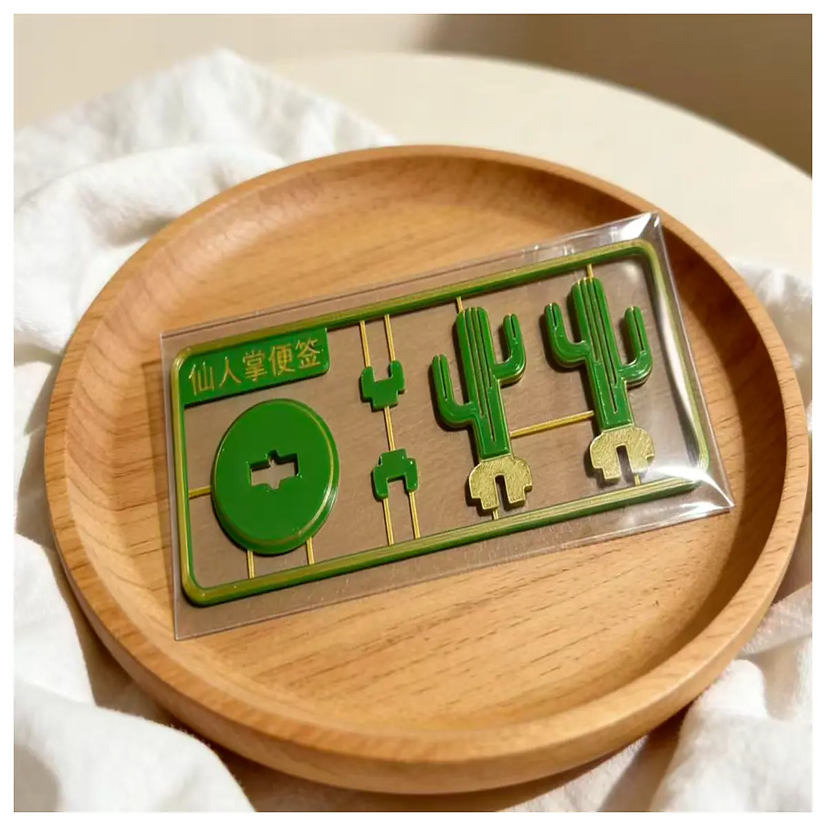 cute cactus business card holder notepad clip desk organizer stationery office