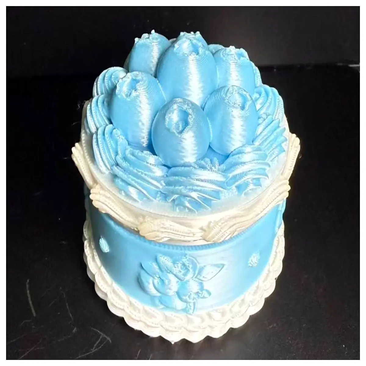 blueberry cream embossed dessert box spiral storage container aesthetic food packaging