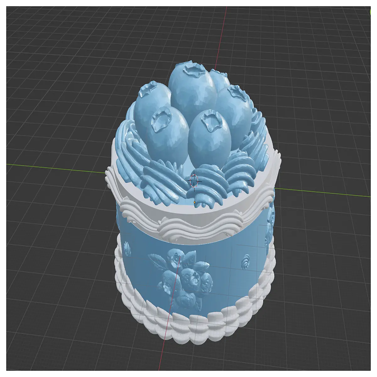 blueberry cream embossed dessert box spiral storage container aesthetic food packaging