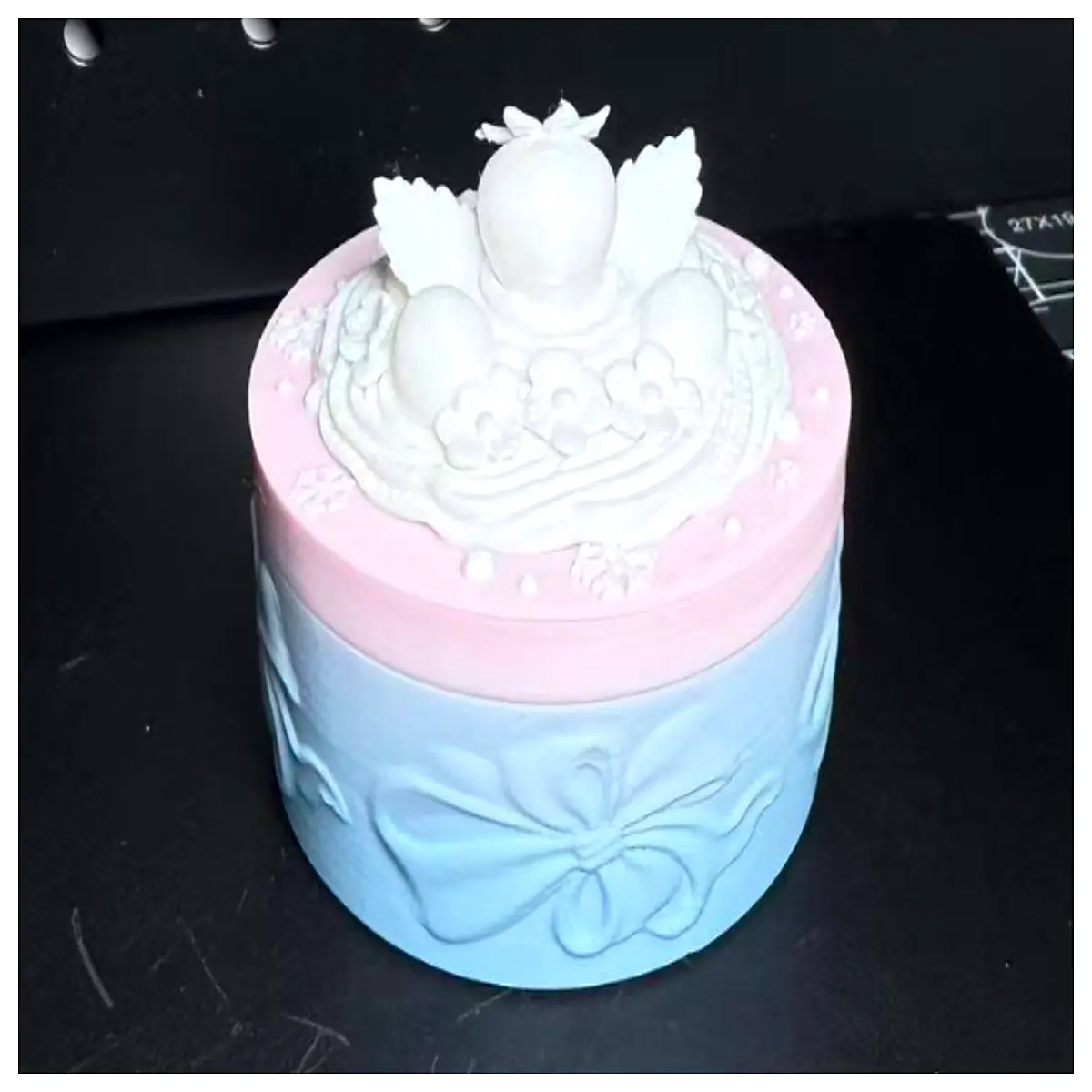 strawberry cake dessert storage box screw cap jar for makeup cotton pads candy small trinkets desktop organizer