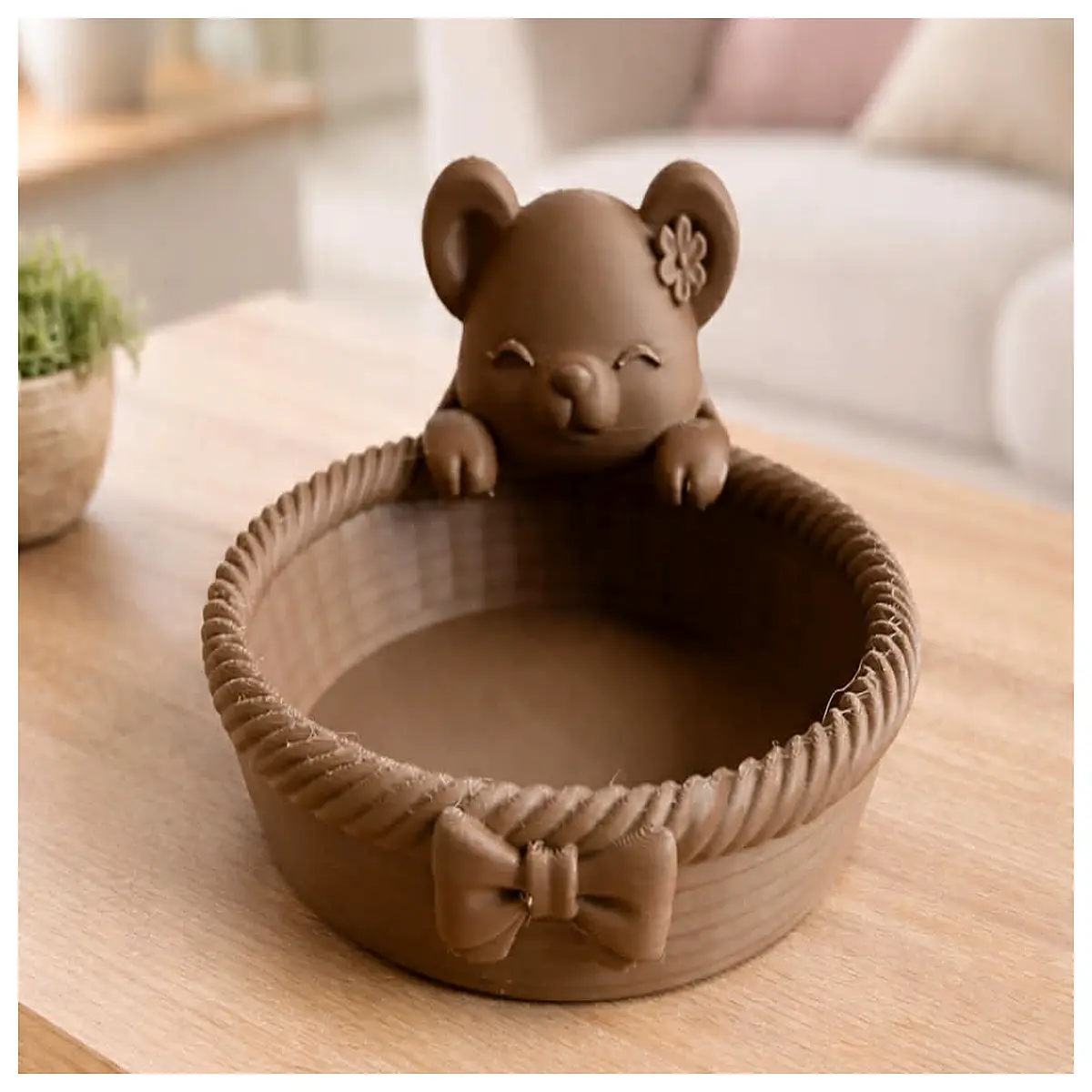 cute kawaii bear bowknot ceramic soup bowl set for kids girls aesthetic tableware